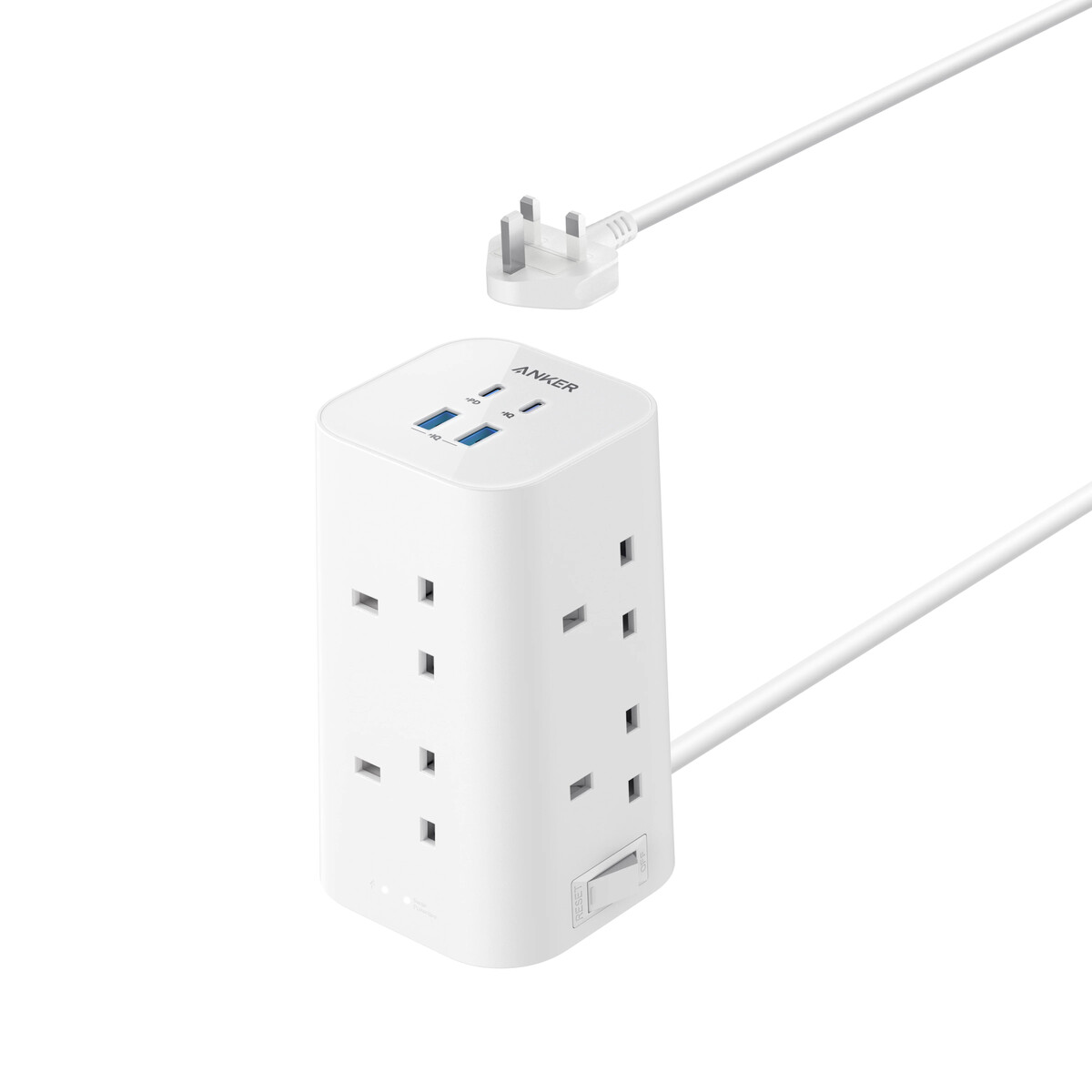 هاب برق 12 کاره انکر مدل Anker 20W USB C Fast Charging Power Strip A9185k11  رنگ مشکی