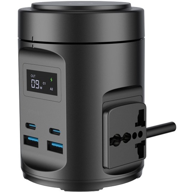 چندراهی برق و شارژر وایرلس پاورولوژی مدل PWCUQC014 ظرفیت ۶۵ وات با ۶ پورت USB-C