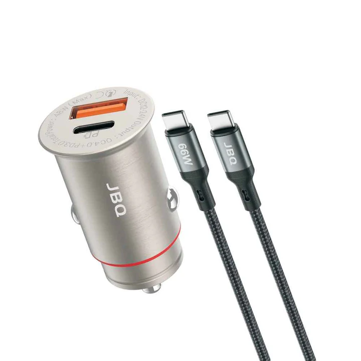 شارژر فندکی PD و فست دو پورت JBQ مدل C393094 48W به همراه کابل شارژ Type-C To Type-C